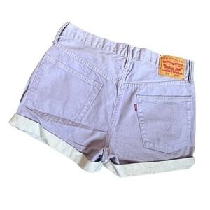 Levis 501 Original High Rise Button Fly Lavender Purple Denim Shorts W30 32317